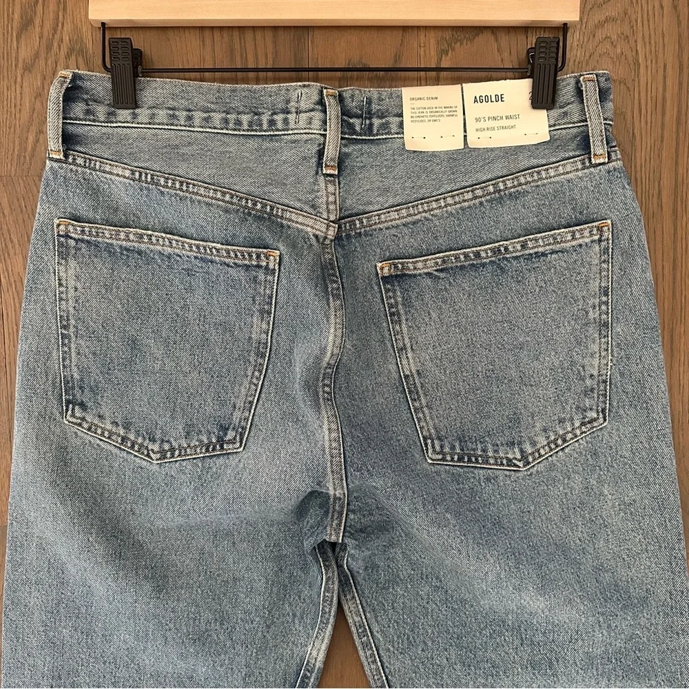 NWT Agolde 90s Pinch Waist High Rise Straight Jeans in Navigate Size 29 - Picture 9 of 11